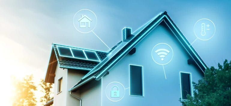 smart home with solar panels
