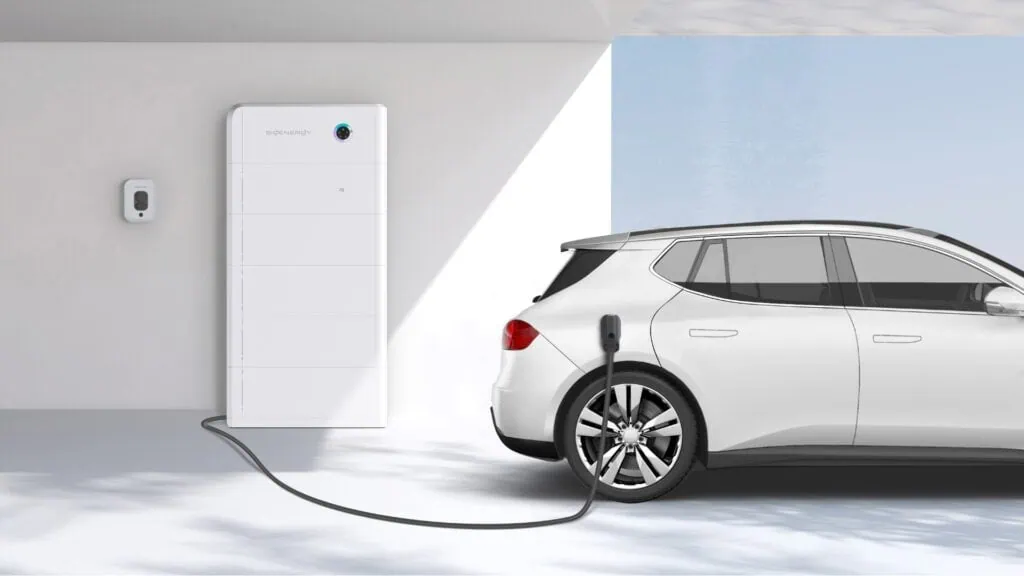 Sigenergy SigenStor EV DC charger powering an electric vehicle from solar battery storage