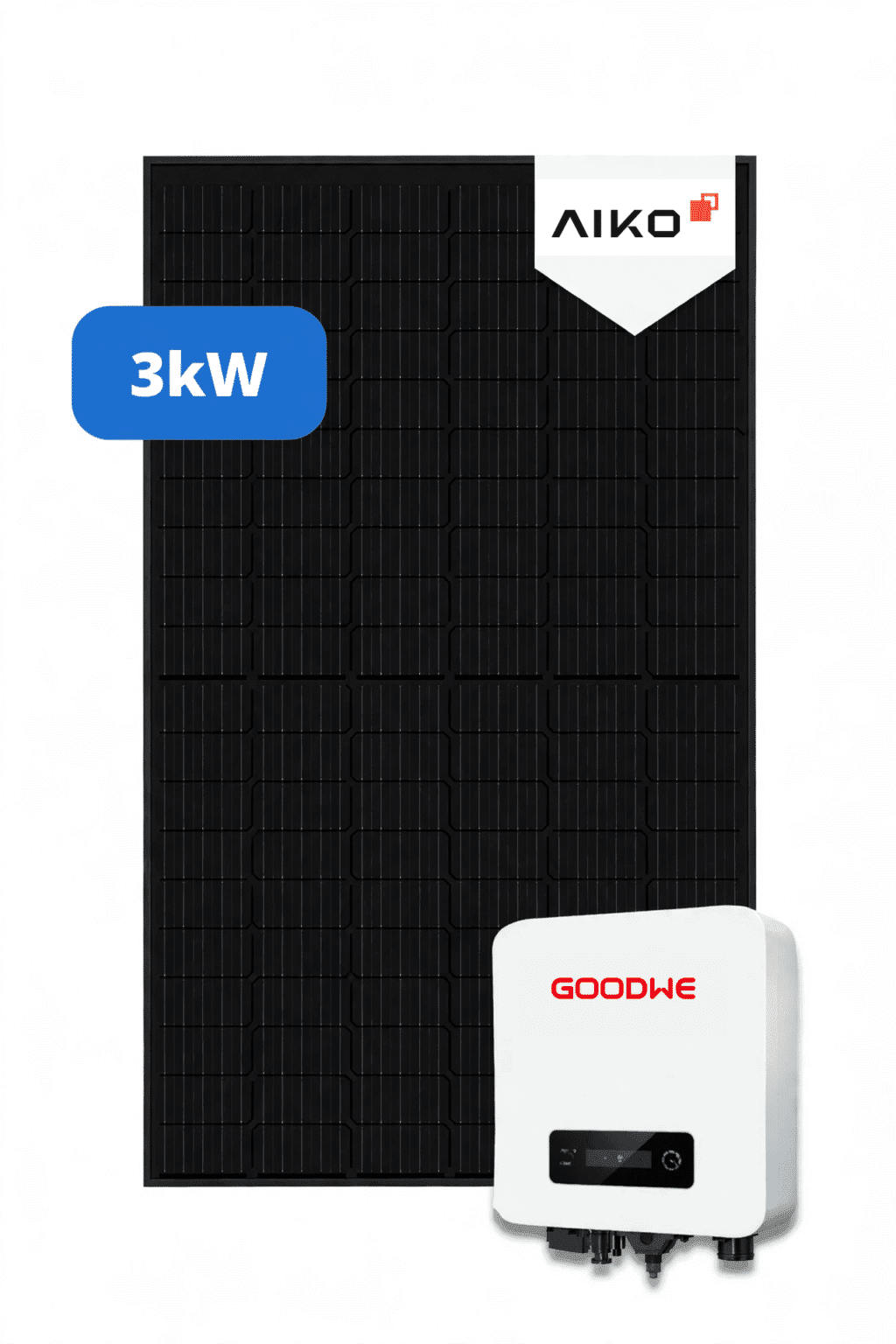 3kW solar panel system Perth Aiko solar panel with GoodWe hybrid inverter