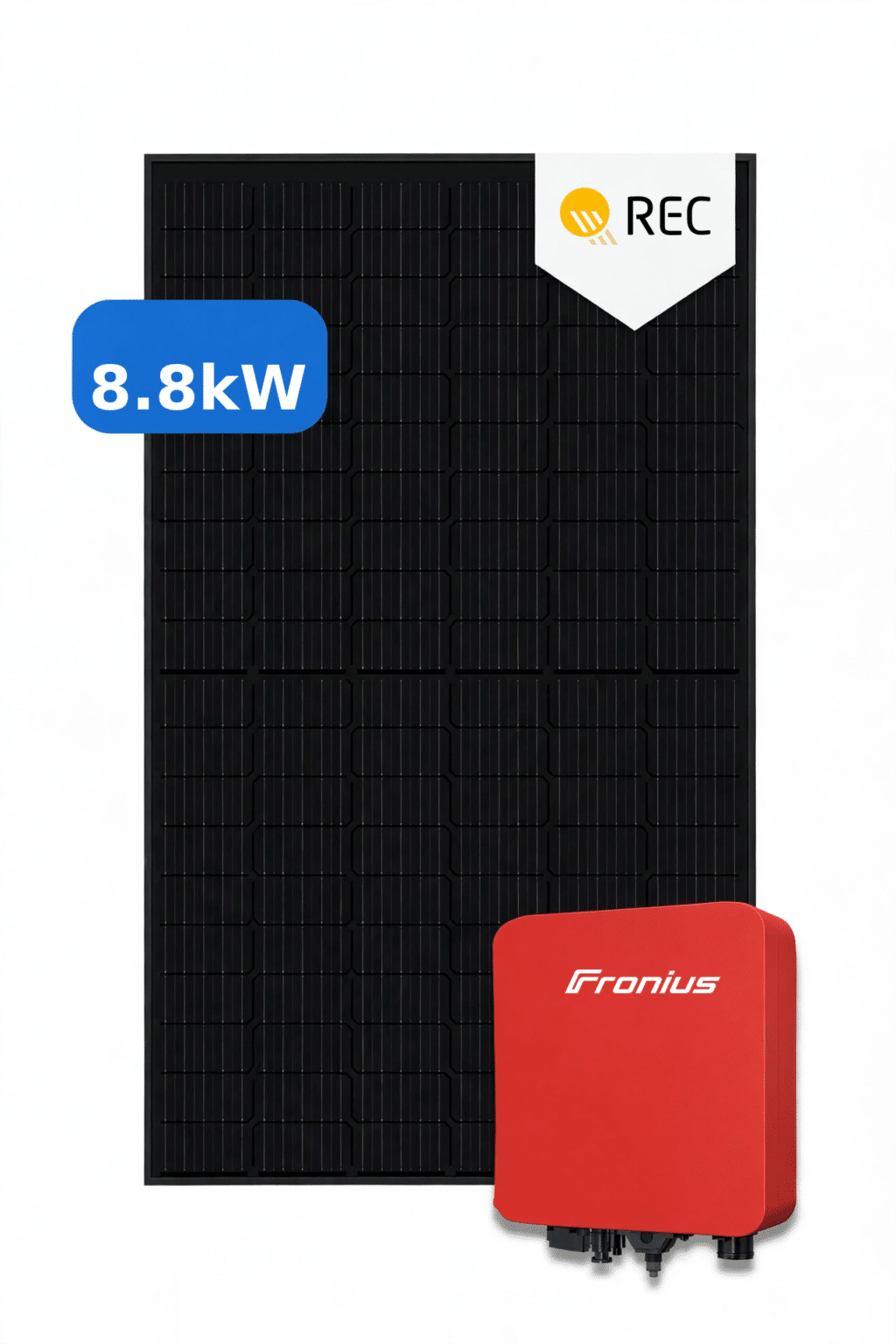 8.8kW solar panel system Perth REC solar panel with Fronius hybrid inverter